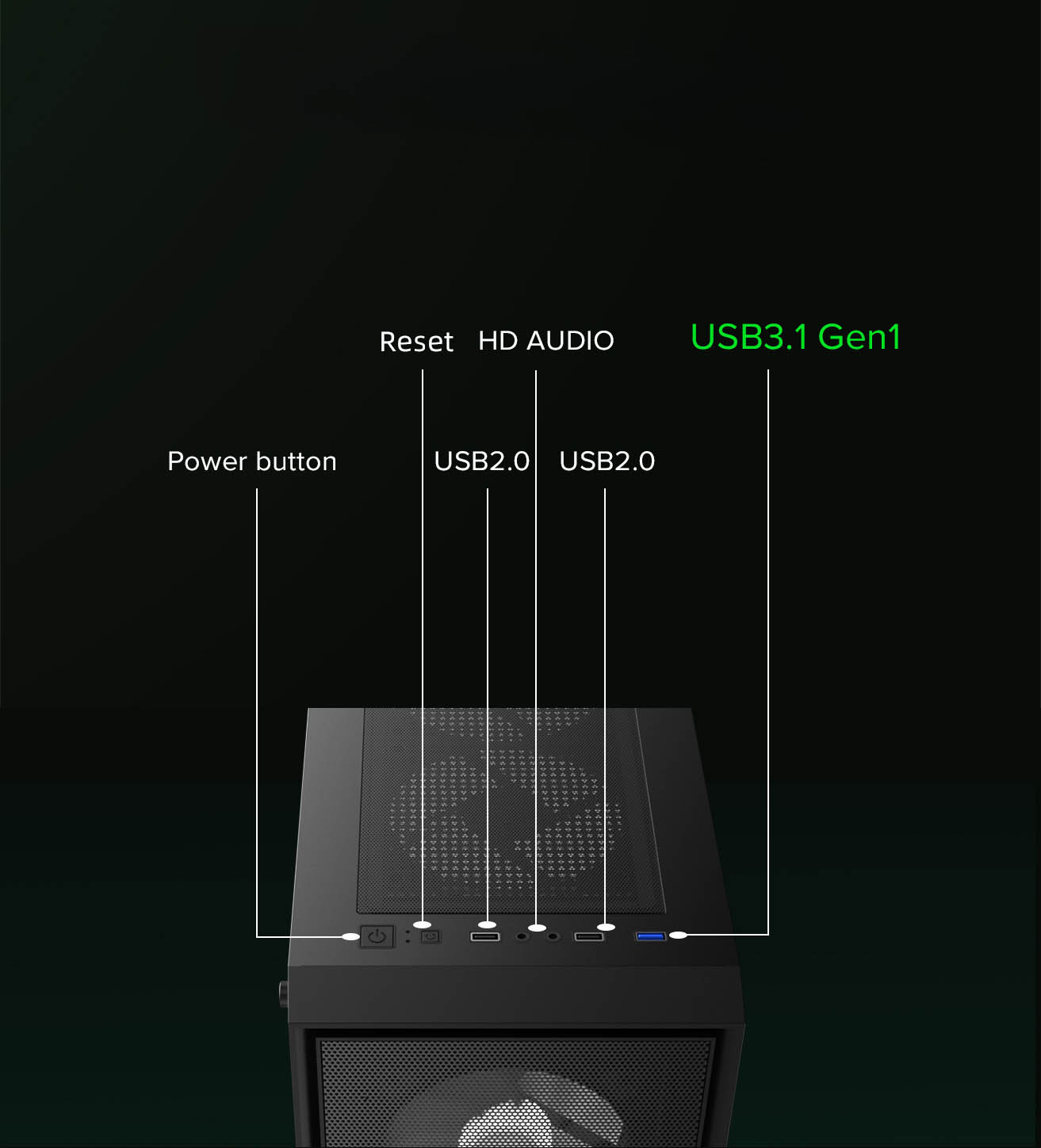 GAMEMAX Storm WH Black Micro-ATX Gaming Case-Pre-installed
